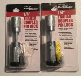 Haul Master 97149 Lot Of 2 1/4 Inch Trailer Coupler Pin Locks With Keys #97149 New