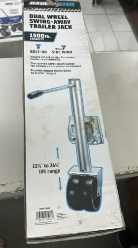 58205 Haulmaster Haul Away Trailer Jack Boat Rv Swing Camper Wheel 1500 Lbs Side Swivel