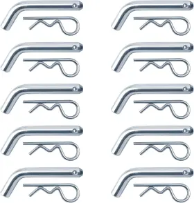 Gd225-t10 Heneng 10 Pcs Trailer Hitch Pin And Clip With Grooved Head 1/2 Inch Diameter Silver