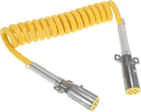 000252 Heroffix 7 Way Coiled Electrical Power Trailer Cord Wire Male Plug Extension