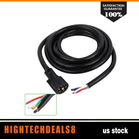 Htc16075335a Hightechdeals8 12 Ft 7 Way Trailer Cord Wire Harness Light Plug Connector Molded Rv Cable