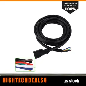 Htc16075434a Hightechdeals8 15ft 7-way Trailer Connector Plug Cord 7-pin Wiring Harness For Truck Camper Rv