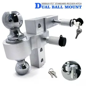 Us-et-car-fix009-sr Httmt 2 Inch Trailer Receiver Truck Rv 6 Drop Adjustable Aluminum Tow Ball Hitch With Lock