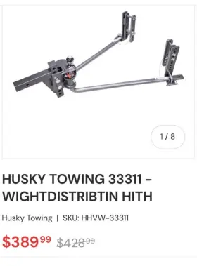 Hhvw-33311 Husky Towing Center Line Fs2 Weight Distributing Hitch New