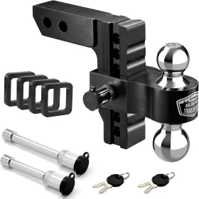 Kr1121-ko-us-fba-2 Kohree 6 Inch Adjustable Trailer Hitch Fit 2 Black - Drop
