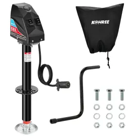 Kr1214-ko-us-fba Kohree Electric Trailer Jack 6000 Lbs With 7-way Connector Black