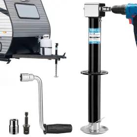 Kr1281-ko-ca-fba-1 Kohree Upgraded 5000 Lbs A-frame Trailer Jack 20-24v Cordless Drill Black