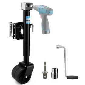 Kr1283-ko-ca-fba Kohree 2000 Lbs Trailer Jack With Dual Wheel 2000lbs-power-black Black