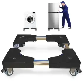 B0fbx8p3td Kupao Appliance Dolly Cart With 4 Locking Wheels Mini Fridge Stand Black