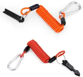 1073725 Lasuroa 2pcs Trailer Brake Away Cable 6ft High Rebound Emergency Red Orange