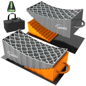 Shoubing-1 Leidgg Rv Leveling Blocks With Handles 35000 Lbs Load Orange And Grey Shoubing-1 Leidgg Rv Leveling Blocks With Handles 35000 Lbs Load Orange And Grey