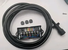 Lc-7wy-cb-12 Leisure Rv 7 Way Plug Inline Pre-wired Trailer Cord Junction Box With 15 Foot Cable