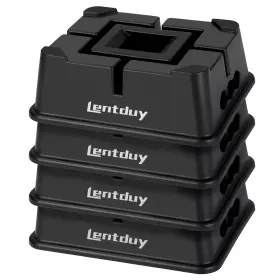 Tjb-04p Lentduy Rv Trailer Jack Block 4 Pcs Stabilizer Blocks Supports Up To Pc Black