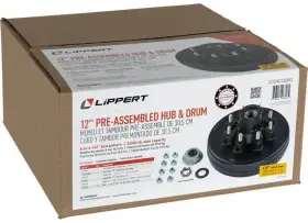 2024013260 Lippert Pre-greased Hub Assembly With Lug Nuts 7000lb Axles 1/2 Inch Stud