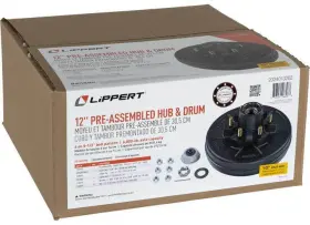 2024013262 Lippert Pre-greased Hub Assembly With Lug Nuts 6000lb Axles 1/2 Inch Stud
