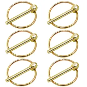 Gaoc1434 Litoexpe 6 Pcs 3/16 Inch Lynch Pin With Ring Heavy Duty Gold
