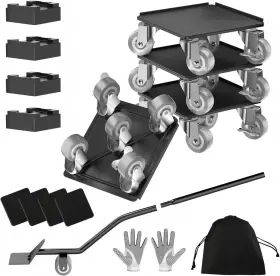 Loyal Tiger 768771241809 Furniture Dolly Mover Pro Set Lifter With 5 360 Gray
