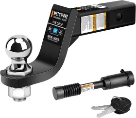 79876 Metoware Trailer Hitch Ball Mount With 2 In Fits 4 Inch