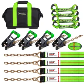 8ptdk001 Mimanchi 8 Point Roll Back Vehicle Tie Down Straps Kit 2 Inch X 16ft Heavy Duty Car