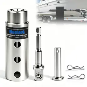 Moalaok Lpf007-3 Trailer Jack Drill Adapter Compatible With 1 Inch Drive Silver
