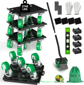Nest Easy 199284752900 Nesteasy Upgraded Heavy Duty Furniture Dolly 360 Rotating 6.9x6.5 In Green