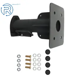 482139 Netuera 17 Inch 5th Rv Wheel To Goose Neck Adapter Hitch With 7 3/4 Forward Offset Black