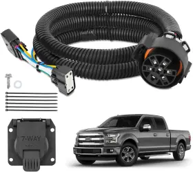 51088-tr Nilight 7 Pin Trailer Wiring Harness Kit 56413 Vehicle Ford F-150 2015-2020