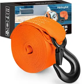 Nilight 840323948036 Boat Trailer Winch Strap 2 Inch X 20ft And Steel Hook 5500 Lbs Break Strength Nilight 840323948036 Boat Trailer Winch Strap 2 Inch X 20ft And Steel Hook 5500 Lbs Break Strength