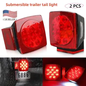 Nsi 601549230523 Pair - Rear Led Submersible Trailer Tail Lights Kit Boat Marker Truck Waterproof
