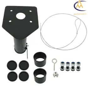 1928640 Nurniacl Adjustable 12 Inch - 17 Forward Offset 5th Wheel Adapter Hitch To Gooseneck Black