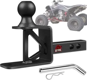 7258 Octora Atv/utv Trailer Hitch Fits 1 -inch Receiver 3-in-1 Towing Ball 1-1/4-inch