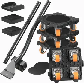 Oc-98753 Oneon Furniture Movers With Wheels And Lifter Set 360 Rotation Orange