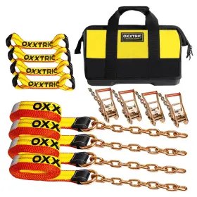 Oxxlt8jt Oxxtric 8 Point Roll Back Vehicle Tie Down Kit Tow 2 Inches X 16 Feet Yellow