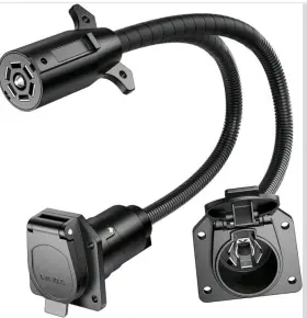 Oyviny 743151181692 7 Way Y Splitter Trailer Adapter For Pulling Slide In Camper And
