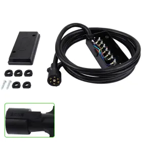 Pa16038ra731s Parautostore Rv 7 Way Plug Inline Pre-wired Trailer Cord Junction Box With 12 Foot Cable
