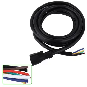 Pa16049ra754s Parautostore 7-way Trailer Connector Plug 15ft Cord 7-pin Wiring Harness For Truck Camper Rv