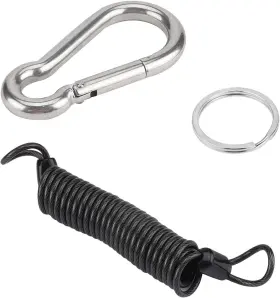 Pilarmuture 627680102802 Breakaway Cable Trailer Safety Rope Retractable Free Size Black