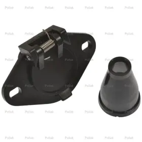 12-720p Pollak Trailer Wiring Connector 6-way Round Socket With Rubber Boot