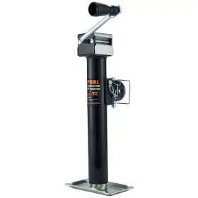 Poppl4tj02 Popbull 5000lb Weld-on Pipe Swivel Trailer Jack 10 Inch Vertical Side Wind Black