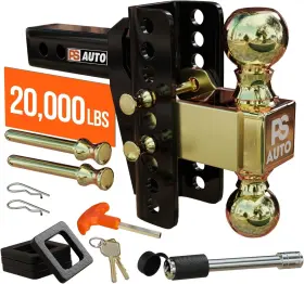 Ps-001 Psauto Adjustable Drawbar Trailer Hitch - 20 000 Lbs 2-inch Receiver 6-inch Drop