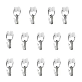 Recpro 193652042594 Rv Curtain Carrier Hooks Nylon Wheels With Metal Silver And Black