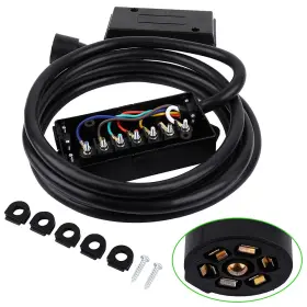 R16084ed731hare Redhare Rv 7 Way Plug Inline Pre-wired Trailer Cord Junction Box With 12 Foot Cable