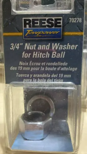 70278 Reese Towpower Trailer 3/4 Inch 19mm Nut And Washer Tow Hitch Ball