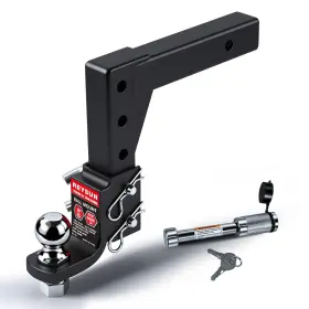 864190l Reysun Adjustable Trailer Black Hitch With Ball And Lock