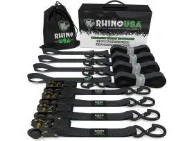 Rhino Usa 608807999840 Gmg-r1-4pack 1 Inch X 15ft Ratchet Tie-down Set 4-pack