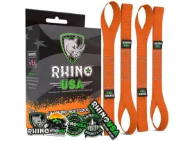 Rhino Usa 608807999932 Soft4pack-org Soft Loops Motorcycle Tie-downs 1.7 Inch X17 4-pack Orange