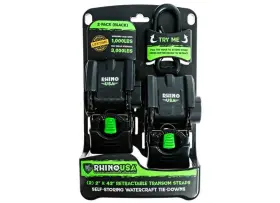 Td-mstr2x43-blk Rhino Usa 810109890651 Retractable Transom Straps 2-pack Black