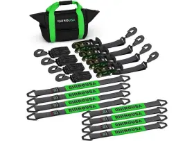 Rhino Usa 810109890873 Td-vs2inkit-snap 2 Inch X 8ft Heavy Duty Vehicle Tie-down Kit Snap Hook