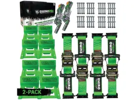 Td-sschock-2pk-grn Rhino Usa 850022810732 Utv Wheel Chock Tie-down Kit 4-wheel Green