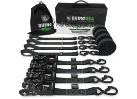 Td-gc1.6x15-blk Rhino Usa 850022810992 1.6 Inch X 15ft Heavy Duty Ratchet Tie-down 4-pack Black